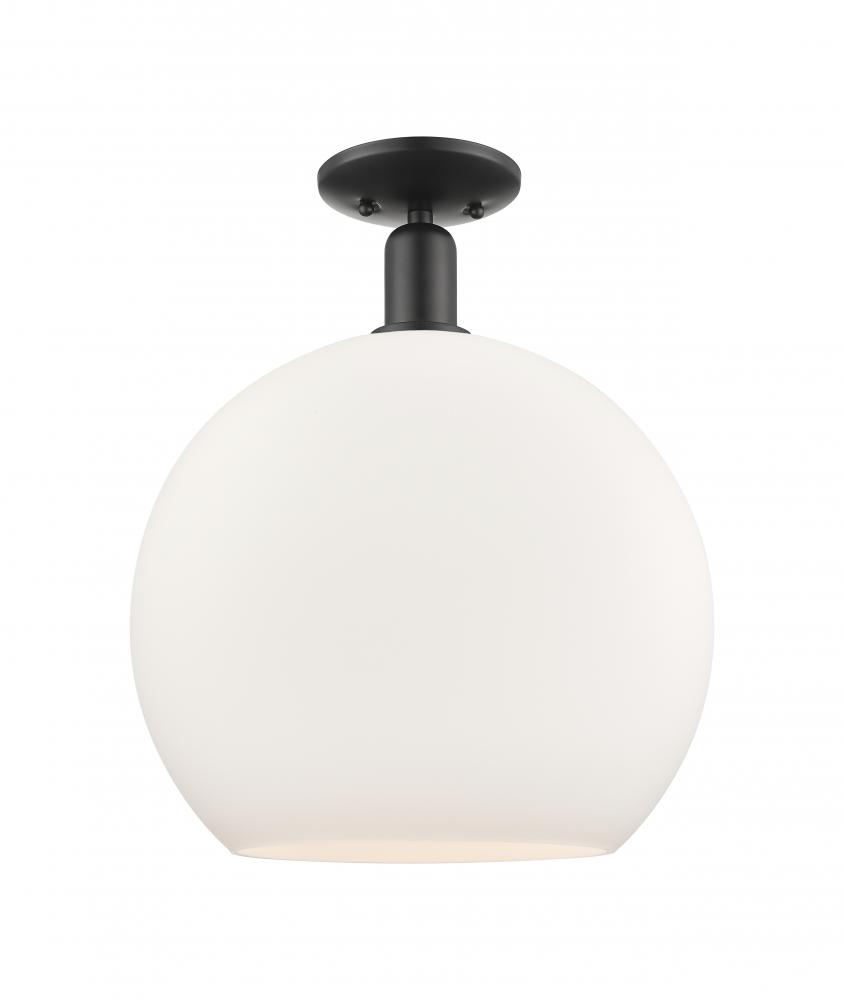 Athens - 1 Light - 14 inch - Matte Black - Semi-Flush Mount