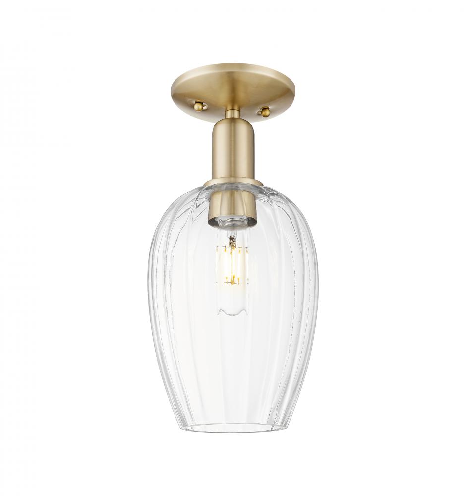 Preston Flute - 1 Light - 6 inch - Champagne Bronze - Semi-Flush Mount