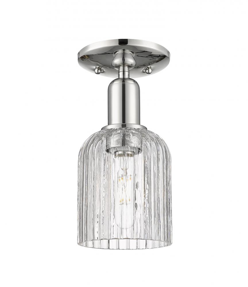 Bridal Veil - 1 Light - 6 inch - Polished Nickel - Semi-Flush Mount