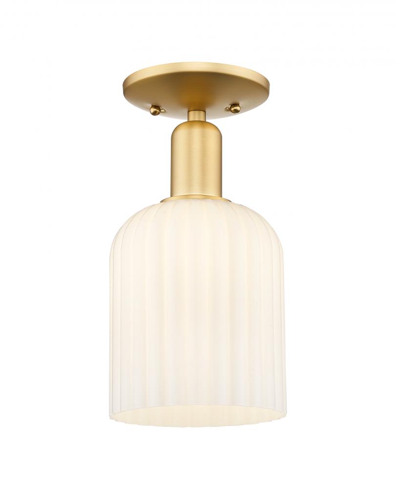 Bridal Veil - 1 Light - 6 inch - Satin Gold - Semi-Flush Mount