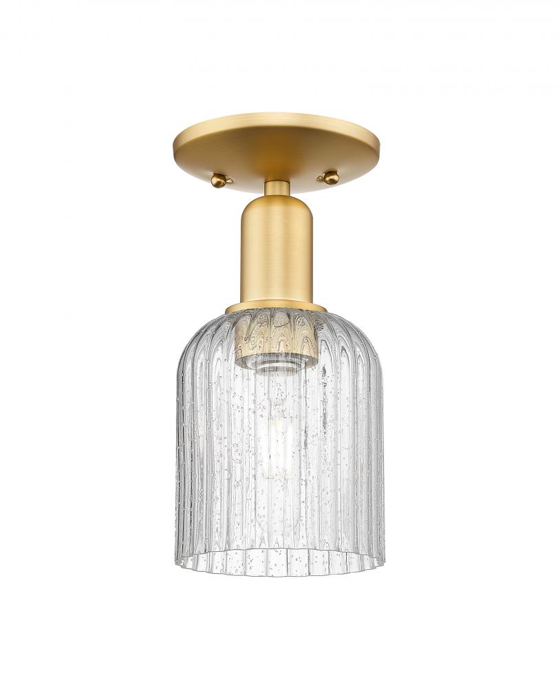 Bridal Veil - 1 Light - 6 inch - Satin Gold - Semi-Flush Mount