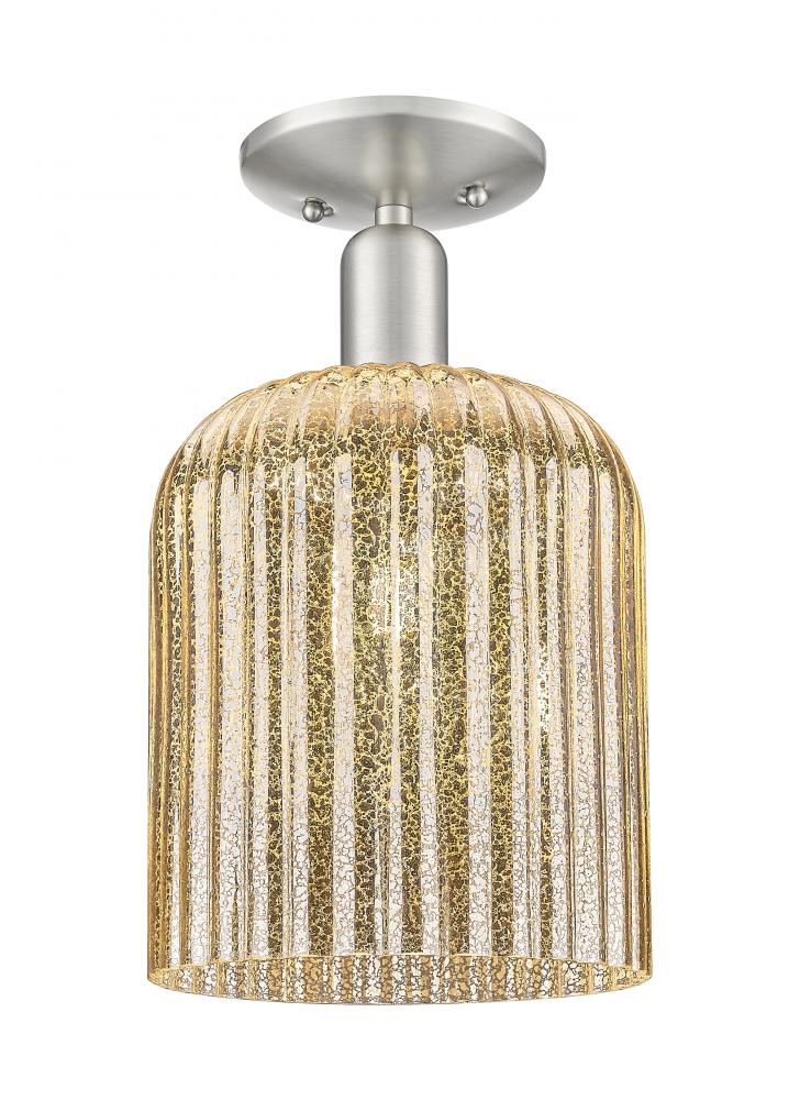 Bridal Veil - 1 Light - 8 inch - Brushed Satin Nickel - Semi-Flush Mount