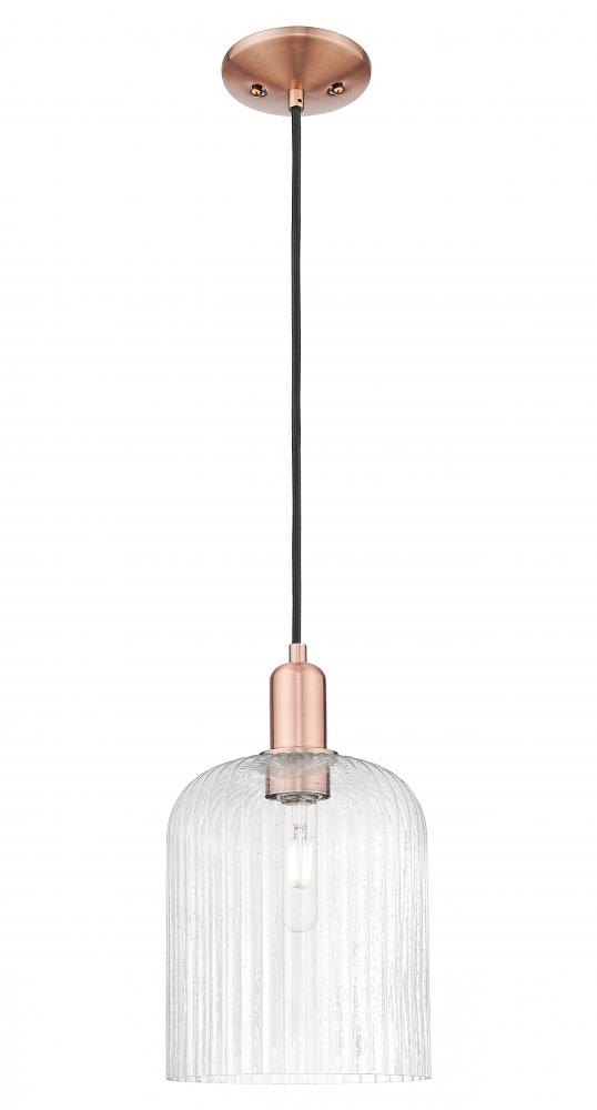 Bridal Veil - 1 Light - 8 inch - Antique Copper - Cord hung - Mini Pendant