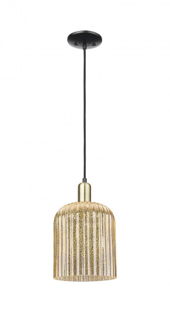Bridal Veil - 1 Light - 8 inch - Black Antique Brass - Cord hung - Mini Pendant