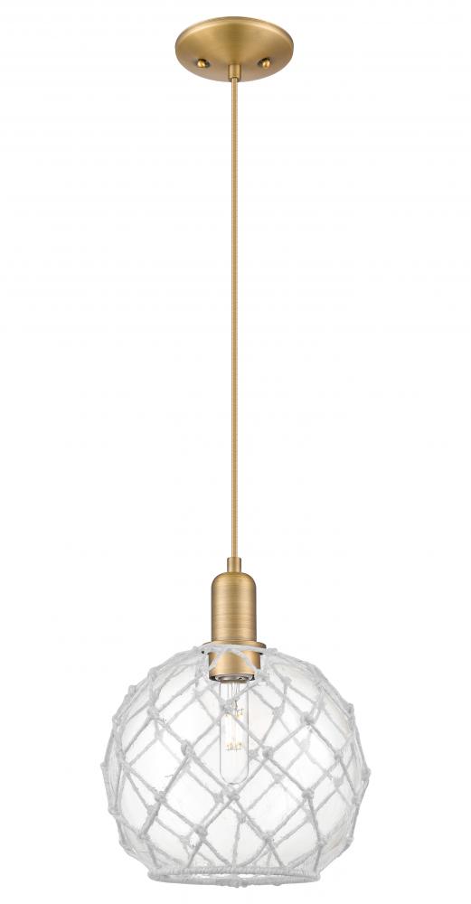 Farmhouse Rope - 1 Light - 10 inch - Brushed Brass - Cord hung - Mini Pendant