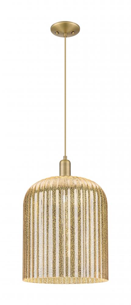 Bridal Veil - 1 Light - 12 inch - Brushed Brass - Cord hung - Mini Pendant