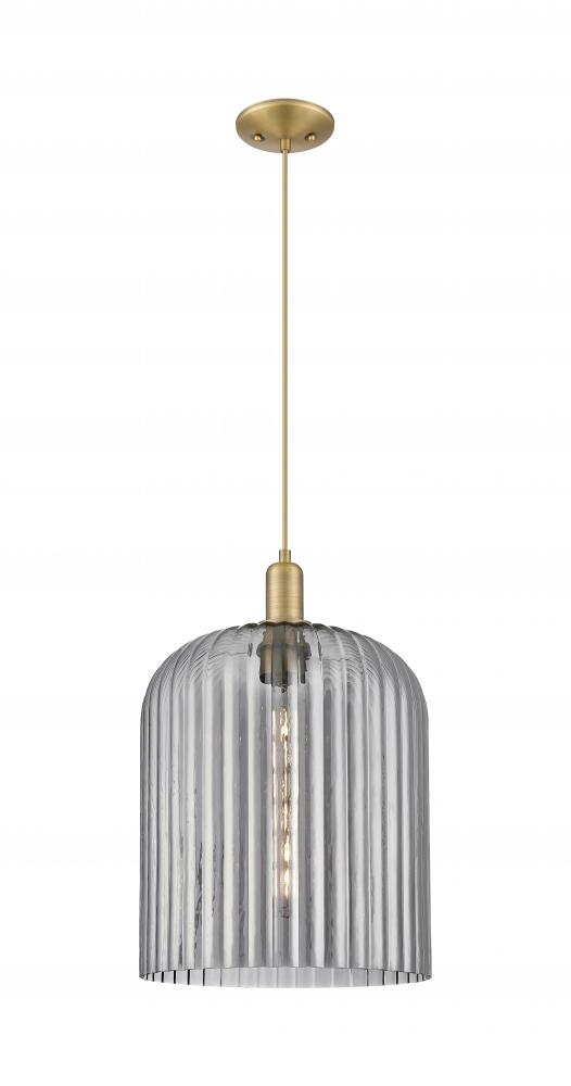 Bridal Veil - 1 Light - 12 inch - Brushed Brass - Cord hung - Mini Pendant