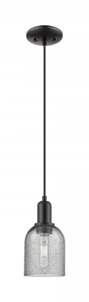 Caledonia - 1 Light - 5 inch - Matte Black - Cord hung - Mini Pendant