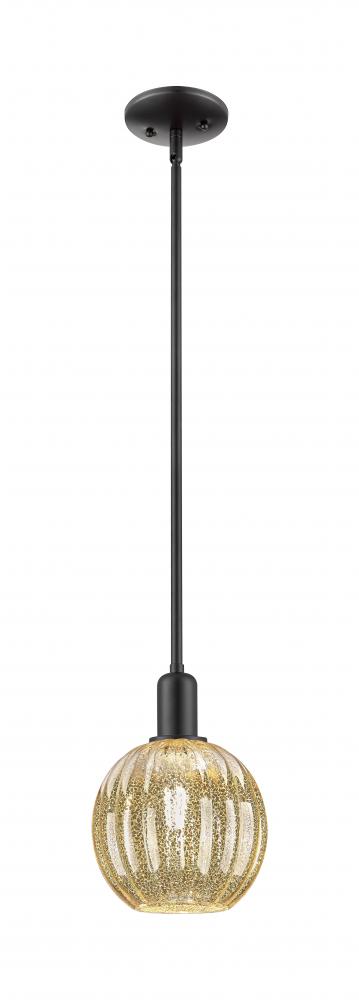 Preston Globe - 1 Light - 6 inch - Matte Black - Cord hung - Mini Pendant