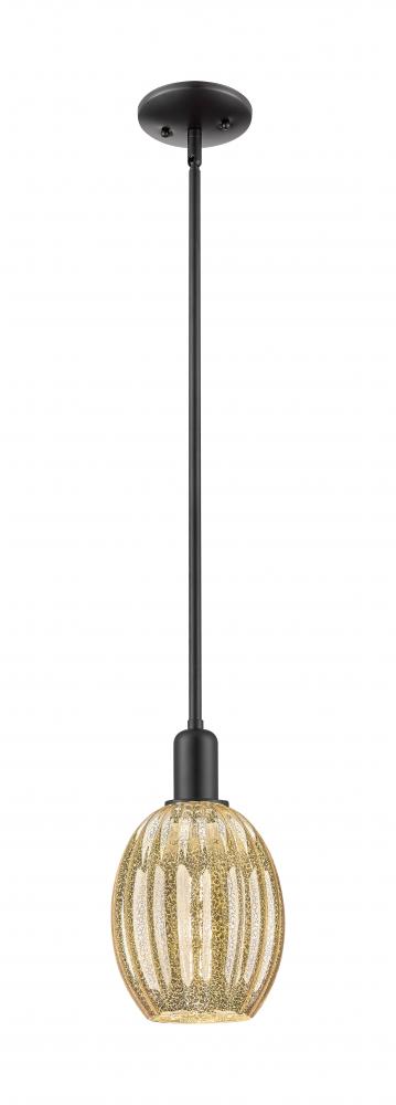 Preston Bulb - 1 Light - 6 inch - Matte Black - Cord hung - Mini Pendant