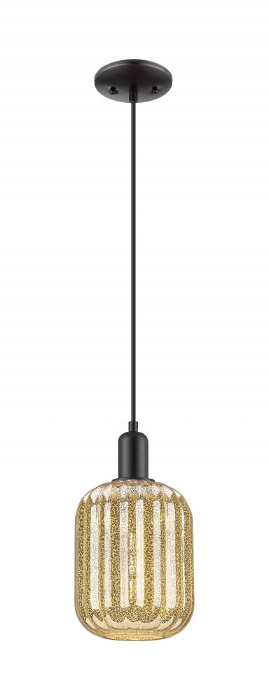 Preston Cylinder - 1 Light - 6 inch - Matte Black - Cord hung - Mini Pendant