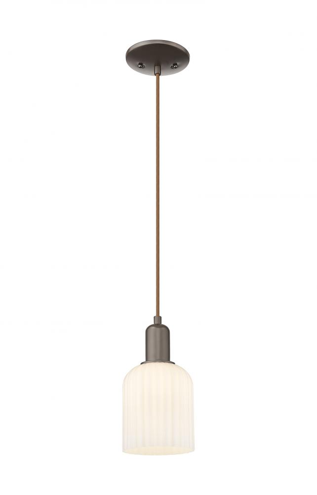 Bridal Veil - 1 Light - 12 inch - Oil Rubbed Bronze - Cord hung - Mini Pendant