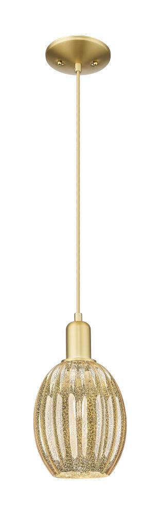 Preston Bulb - 1 Light - 6 inch - Satin Gold - Cord hung - Mini Pendant