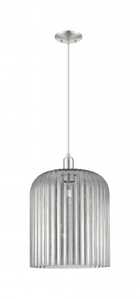 Bridal Veil - 1 Light - 12 inch - Brushed Satin Nickel - Cord hung - Mini Pendant