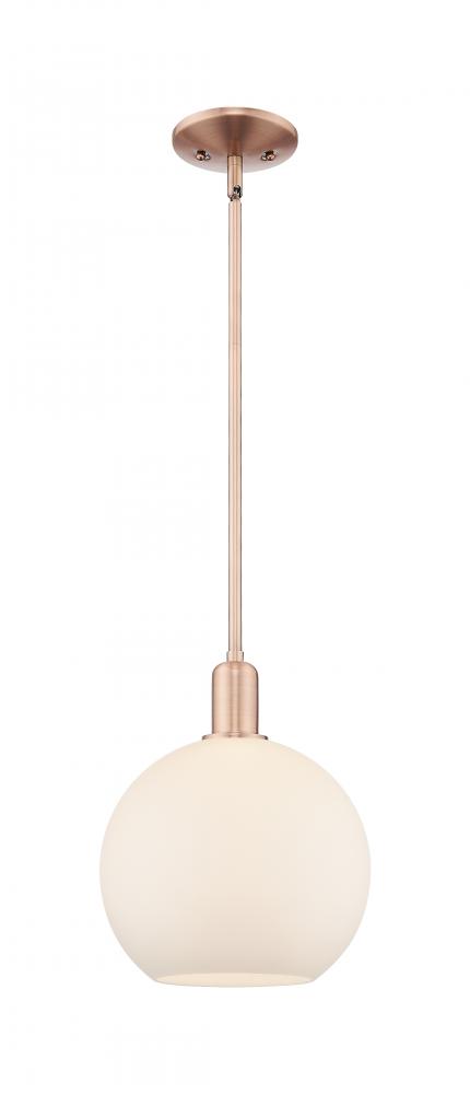 Athens - 1 Light - 10 inch - Antique Copper - Stem hung - Mini Pendant