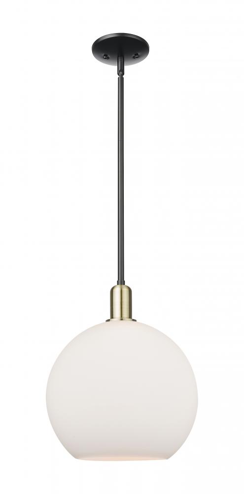 Athens - 1 Light - 12 inch - Black Antique Brass - Stem hung - Mini Pendant
