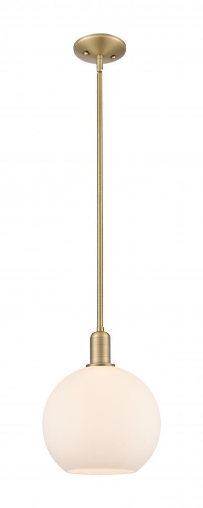 Athens - 1 Light - 10 inch - Brushed Brass - Stem hung - Mini Pendant