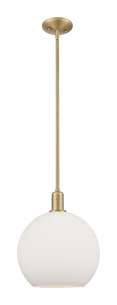 Athens - 1 Light - 12 inch - Brushed Brass - Stem hung - Mini Pendant