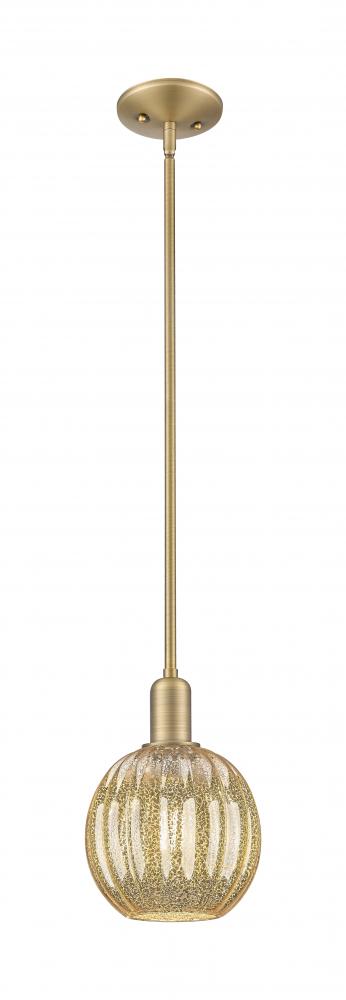 Preston Globe - 1 Light - 6 inch - Brushed Brass - Mini Pendant
