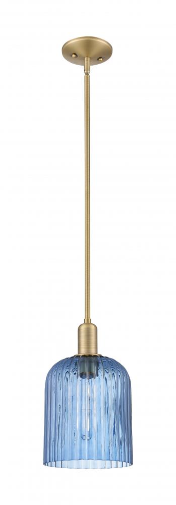 Bridal Veil - 1 Light - 8 inch - Brushed Brass - Mini Pendant