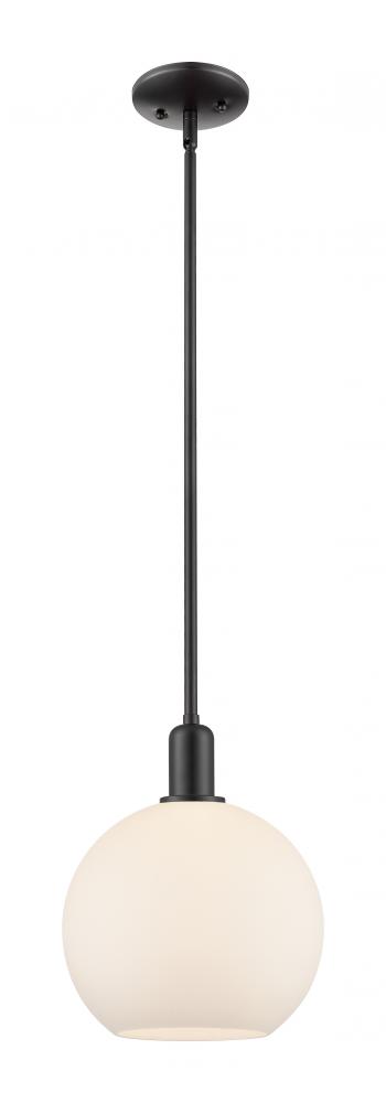 Athens - 1 Light - 10 inch - Matte Black - Stem hung - Mini Pendant
