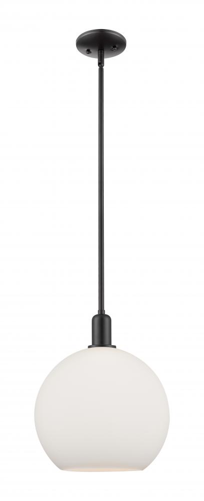 Athens - 1 Light - 12 inch - Matte Black - Stem hung - Mini Pendant