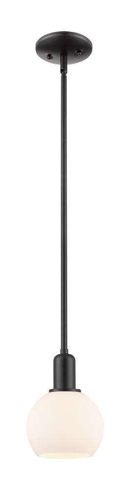 Athens - 1 Light - 6 inch - Matte Black - Stem hung - Mini Pendant
