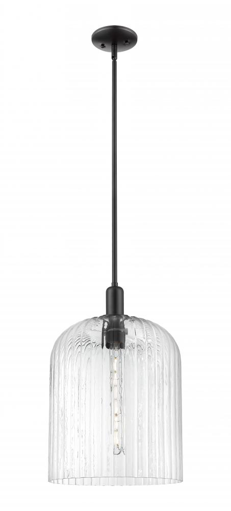 Bridal Veil - 1 Light - 12 inch - Matte Black - Mini Pendant