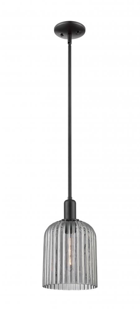 Bridal Veil - 1 Light - 8 inch - Matte Black - Mini Pendant