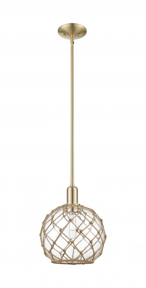Farmhouse Rope - 1 Light - 10 inch - Champagne Bronze - Stem hung - Mini Pendant