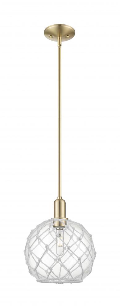 Farmhouse Rope - 1 Light - 10 inch - Champagne Bronze - Stem hung - Mini Pendant