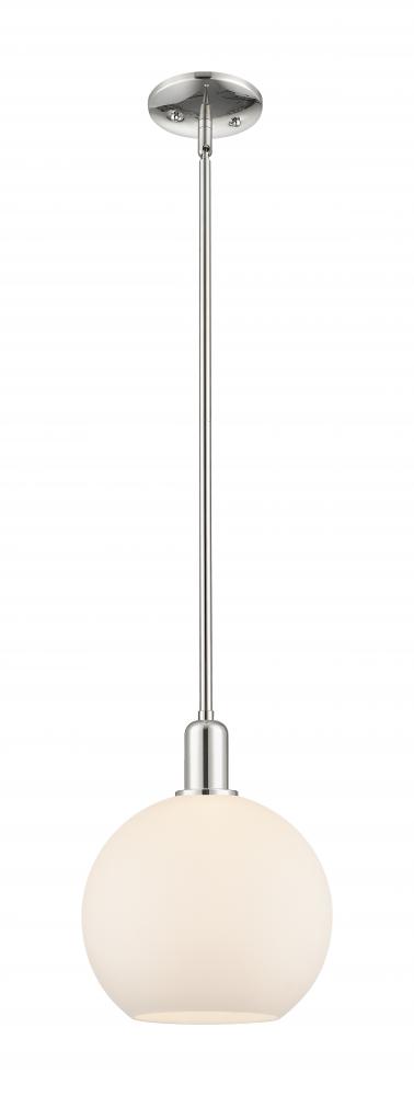 Athens - 1 Light - 10 inch - Polished Nickel - Stem hung - Mini Pendant