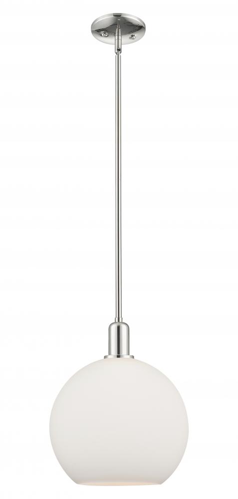 Athens - 1 Light - 12 inch - Polished Nickel - Stem hung - Mini Pendant