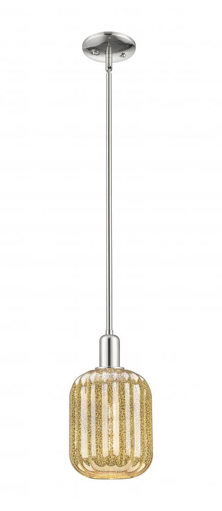 Preston Cylinder - 1 Light - 6 inch - Polished Nickel - Mini Pendant