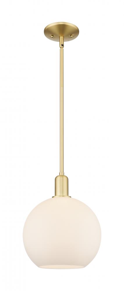 Athens - 1 Light - 10 inch - Satin Gold - Stem hung - Mini Pendant