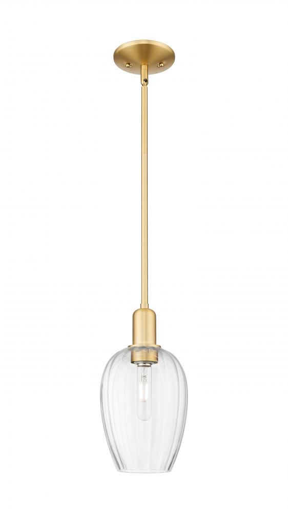 Preston Flute - 1 Light - 6 inch - Satin Gold - Mini Pendant