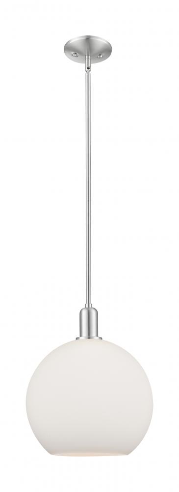 Athens - 1 Light - 12 inch - Brushed Satin Nickel - Stem hung - Mini Pendant