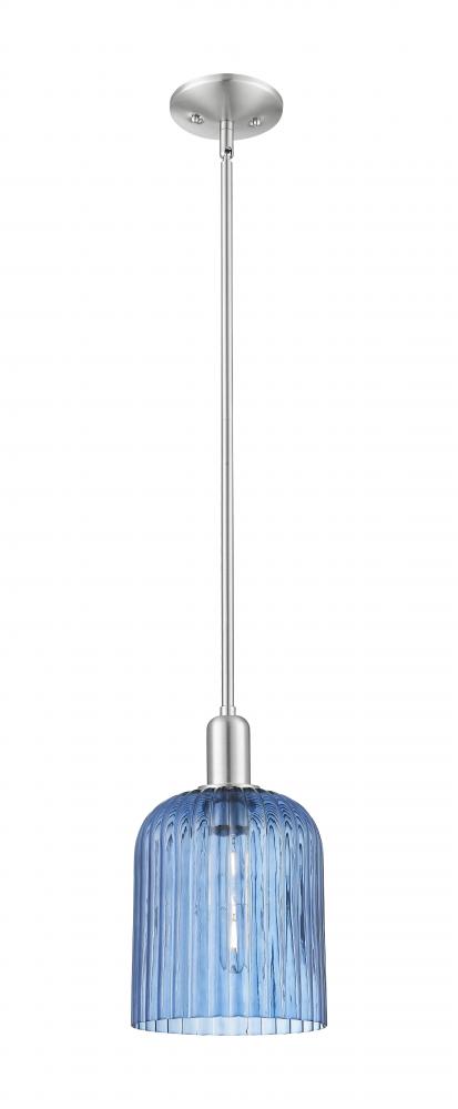 Bridal Veil - 1 Light - 8 inch - Brushed Satin Nickel - Mini Pendant