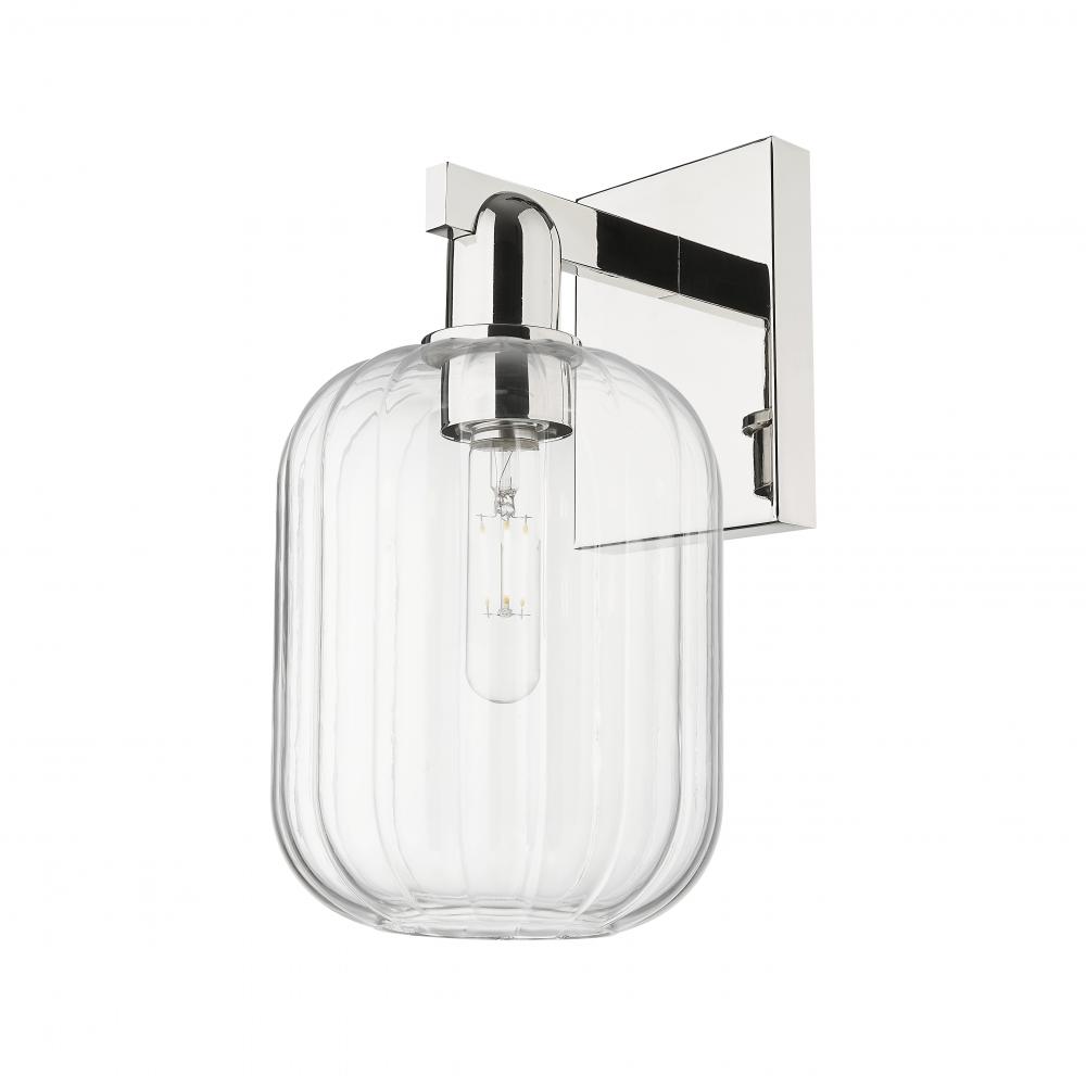 Preston Cylinder - 1 Light - 6 inch - Polished Nickel - Sconce