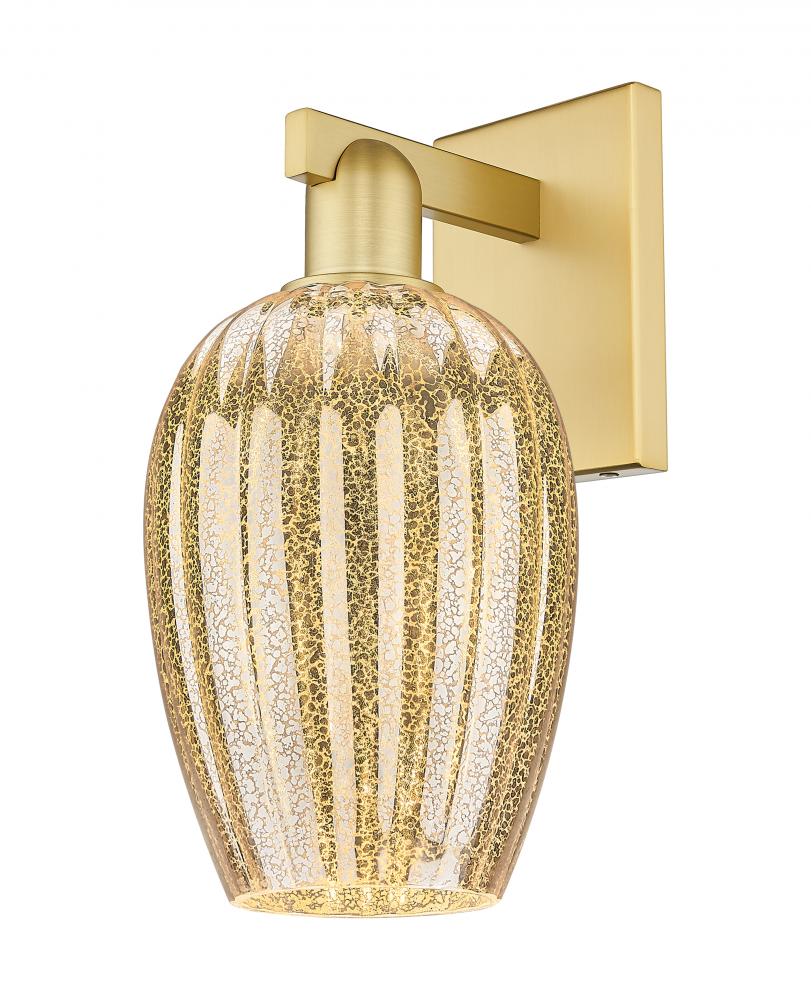 Preston Flute - 1 Light - 6 inch - Satin Gold - Sconce