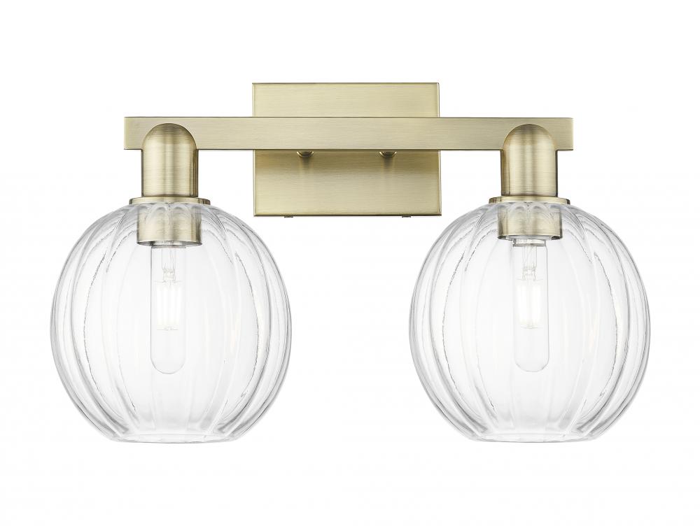 Preston Globe - 2 Light - 16 inch - Antique Brass - Bath Vanity Light