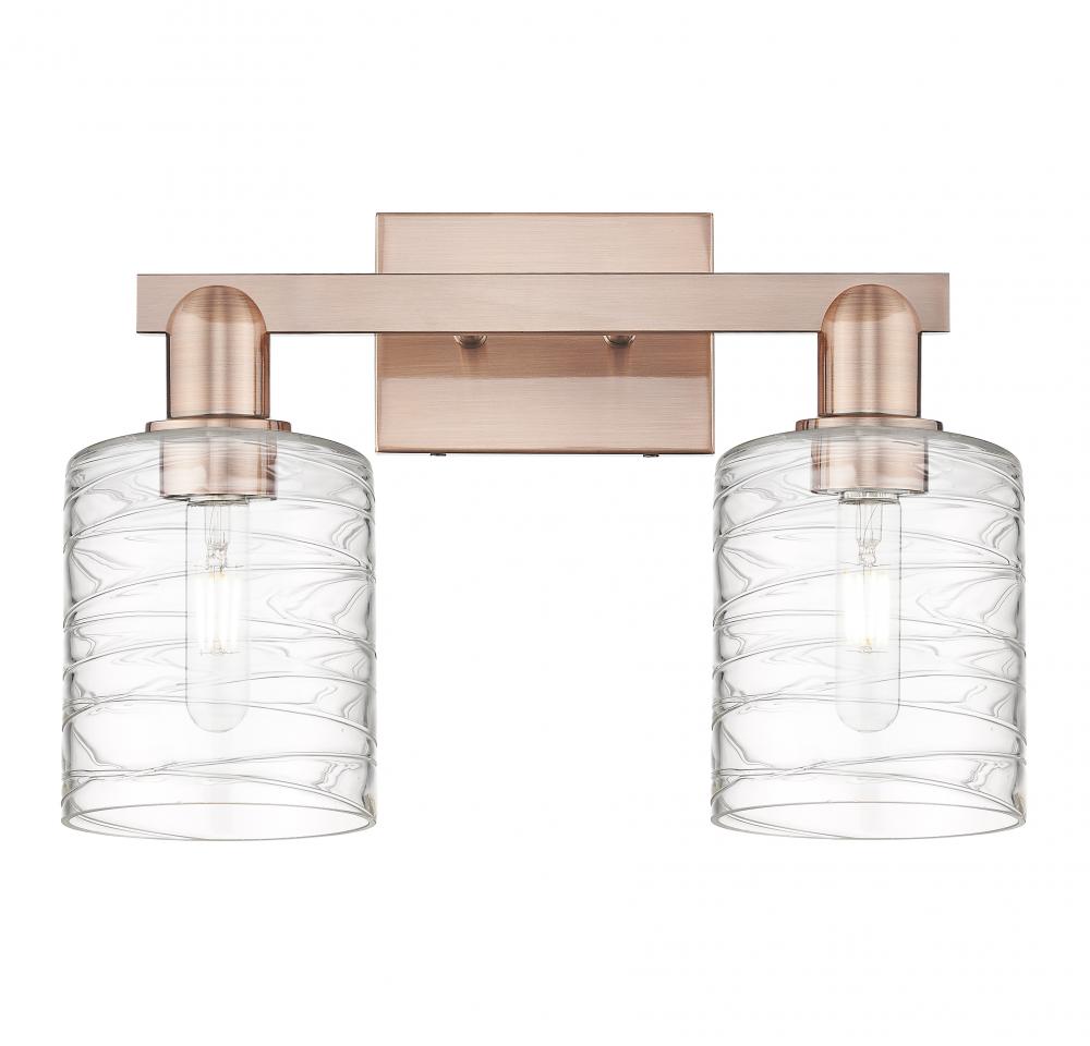 Cobbleskill - 2 Light - 16 inch - Antique Copper - Bath Vanity Light