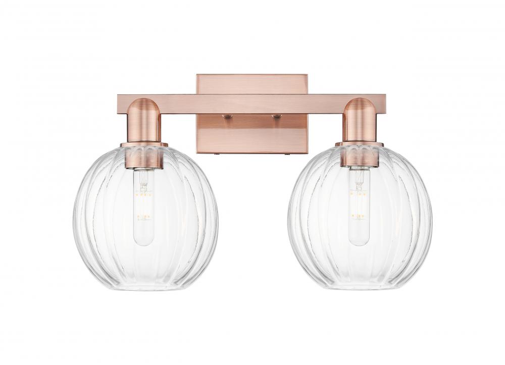 Preston Globe - 2 Light - 16 inch - Antique Copper - Bath Vanity Light
