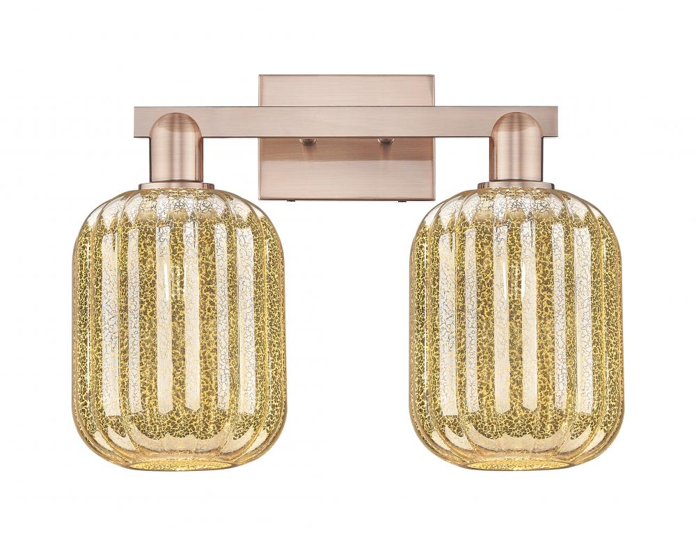 Preston Cylinder - 2 Light - 16 inch - Antique Copper - Bath Vanity Light