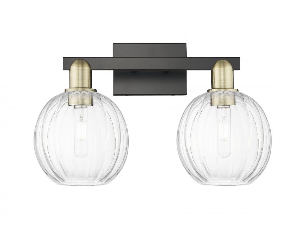 Preston Globe - 2 Light - 16 inch - Black Antique Brass - Bath Vanity Light