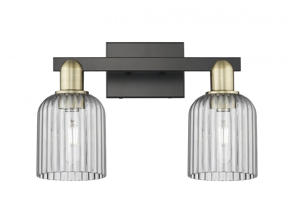 Bridal Veil - 2 Light - 16 inch - Black Antique Brass - Bath Vanity Light