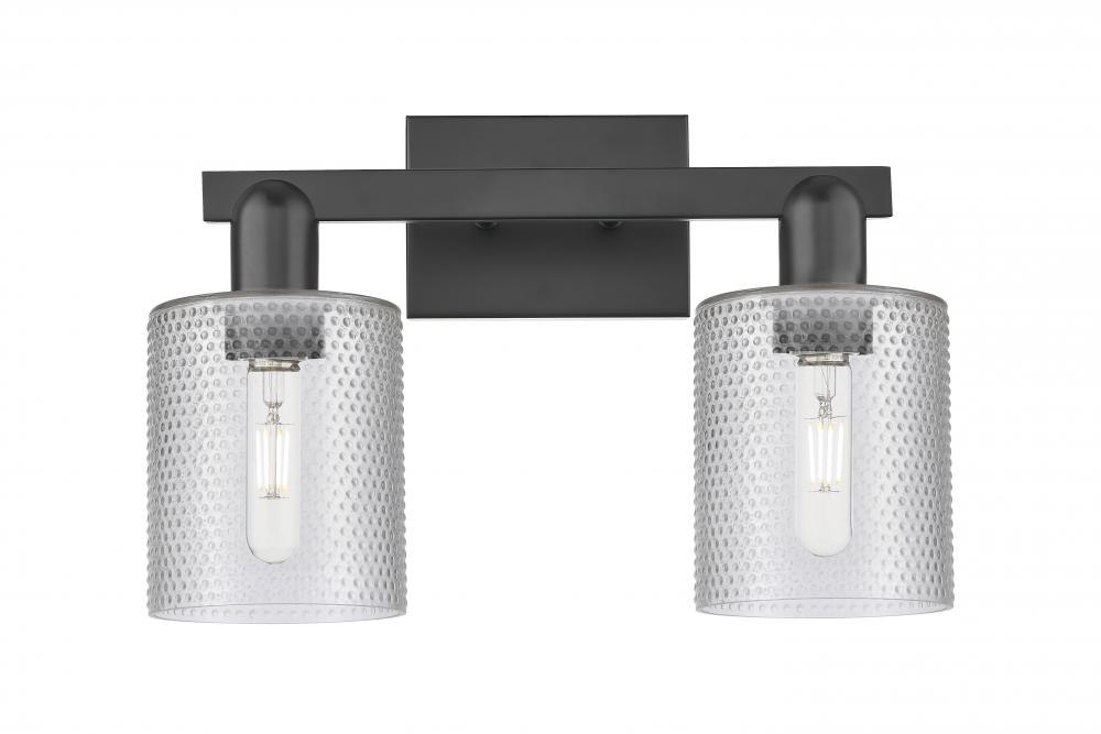 Cobbleskill - 2 Light - 16 inch - Matte Black - Bath Vanity Light