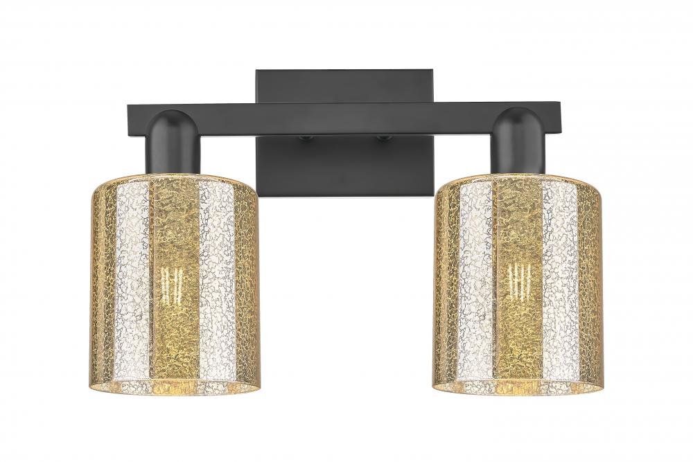 Cobbleskill - 2 Light - 16 inch - Matte Black - Bath Vanity Light