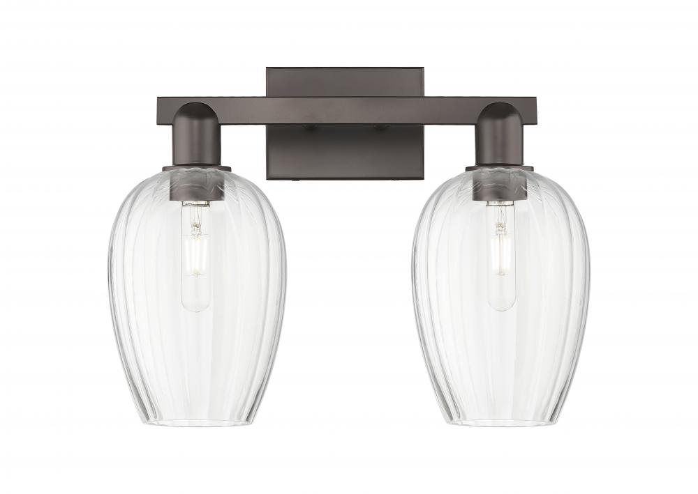 Preston Flute - 2 Light - 16 inch - Oil Rubbed Bronze - Bath Vanity Light