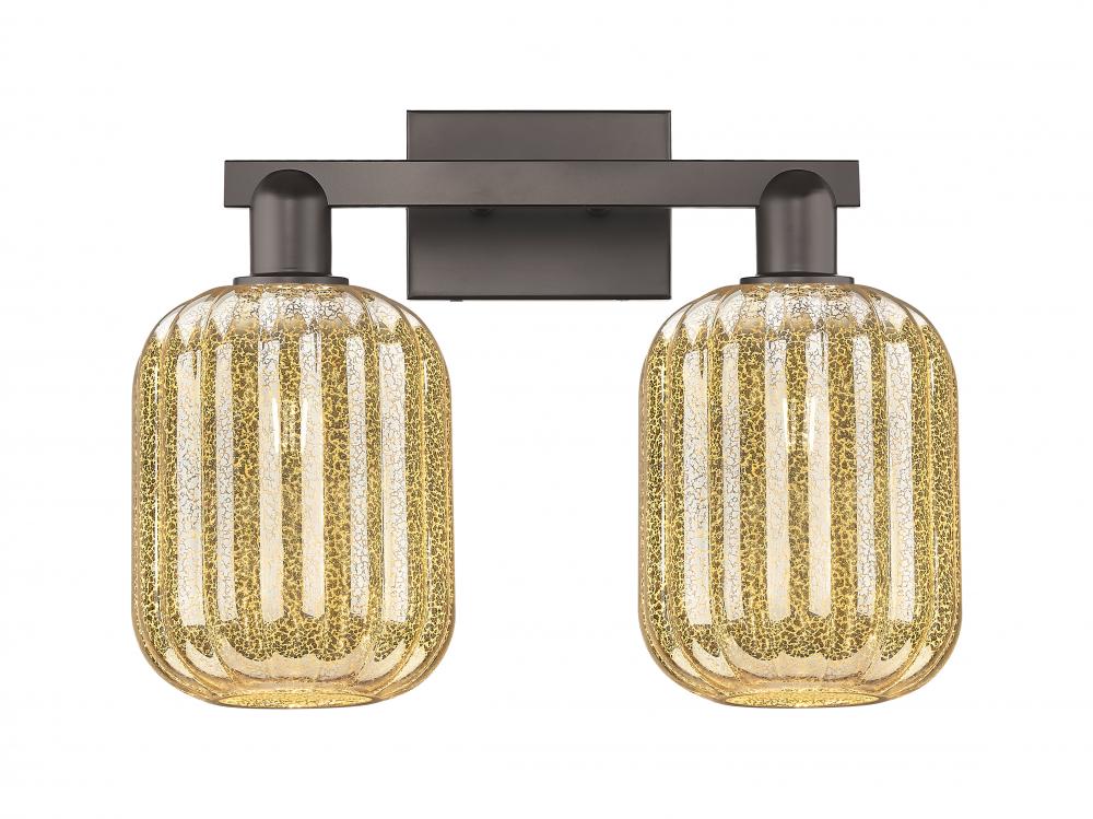 Preston Cylinder - 2 Light - 16 inch - Oil Rubbed Bronze - Bath Vanity Light